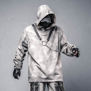 Embroidery Loose Cyberpunk Hoodie