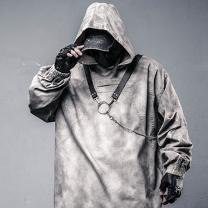 Embroidery Loose Cyberpunk Hoodie