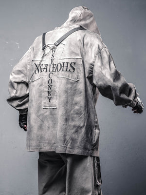 Embroidery Loose Cyberpunk Hoodie