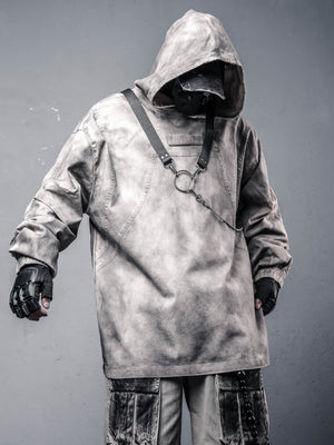 Embroidery Loose Cyberpunk Hoodie