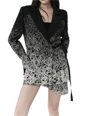 Veste de printemps pour femme avec costume brodé