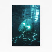 Crâne énergisé Art cyberpunk