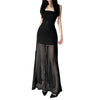 Ethereal Gothic Mesh Maxi Dress