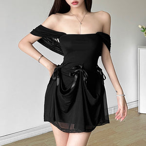 Ethereal Gothic Mesh Maxi Dress