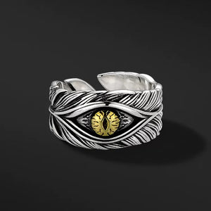 Evil Eye Feather Gothic Ring — photo 1