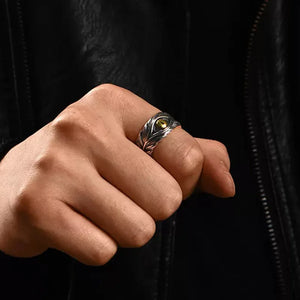 Evil Eye Feather Gothic Ring — photo 2