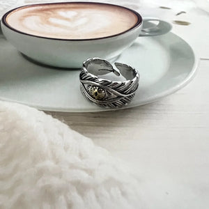 Evil Eye Feather Gothic Ring — photo 6