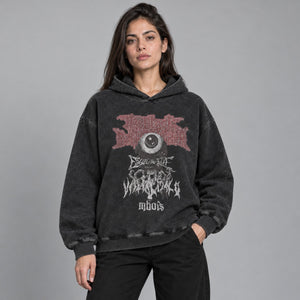 Evil Eye Y2K Hoodie Black – worn by a woman