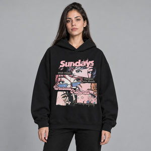 Eye Graphic Y2K Hoodie – worn by a woman