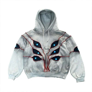 Eye Patchwork Cyberpunk Hoodie