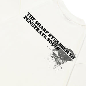 Eyes Print Casual White Y2K Graphic Tees