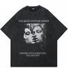 Faded Black Y2K Graphic T Shirt