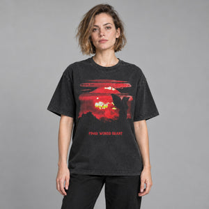 Faded Black Y2K Style Shirt – worn by a woman