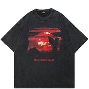 Chemise noire délavée style Y2K