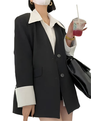 Fake 2 Pcs Jacket Women Suit