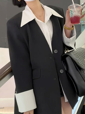 Fake 2 Pcs Jacket Women Suit