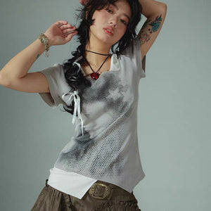 Fake Two-piece Vintage Y2K Top