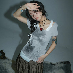 Fake Two-piece Vintage Y2K Top
