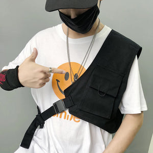 Fashion Asymmetric Cargo Vest
