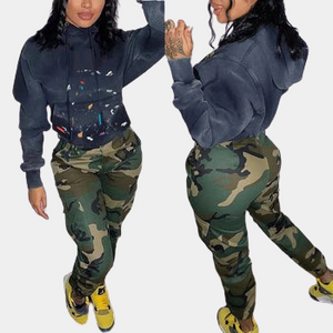 Fashion camo cargo pants Women