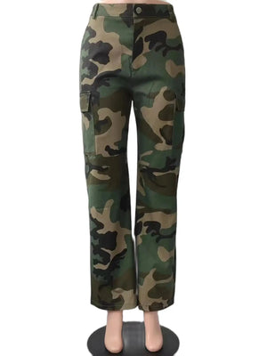 Fashion camo cargo pants Women