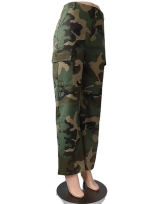 Fashion camo cargo pants Women