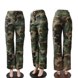 Fashion camo cargo pants Women