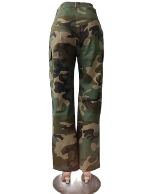 Fashion camo cargo pants Women