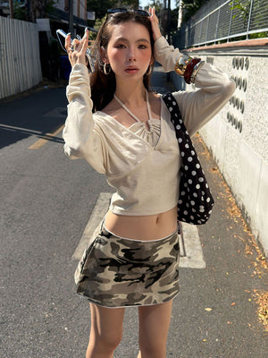 Fashion Camouflage Skirt Y2K