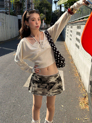 Fashion Camouflage Skirt Y2K