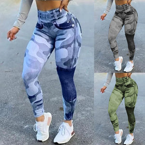 Fashion High Waist Camo Cargo Pants
