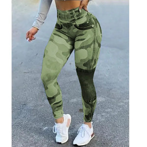 Fashion High Waist Camo Cargo Pants