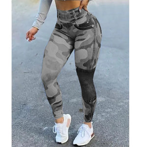 Fashion High Waist Camo Cargo Pants