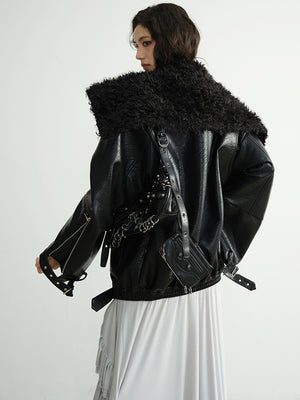 Fashion PU Leather Spring Jacket Women