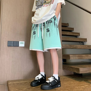 Fashion Spliced Fake Two-piece Shorts