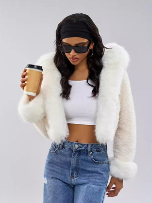 Fashion Women Jacket Spring Faux Fur