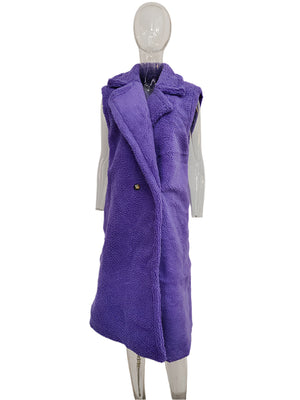 Faux Fur Women Spring Jacket Sleeveless