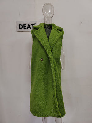 Faux Fur Women Spring Jacket Sleeveless