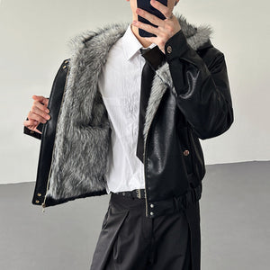 Faux Fur Y2K Jacket Men