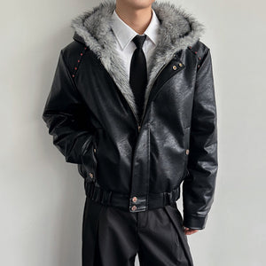 Faux Fur Y2K Jacket Men
