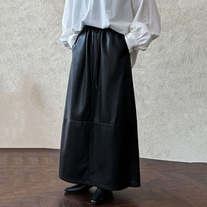 Faux Leather Black Goth Skirt