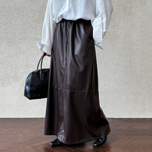 Faux Leather Black Goth Skirt