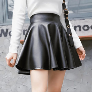 Faux Leather Cargo Skirt