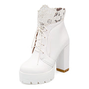 Female White Platform Boots New