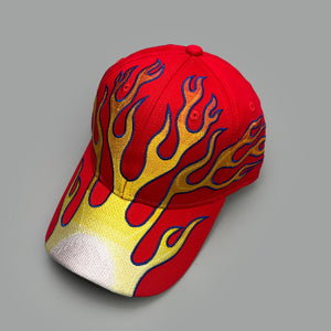 Flame Flag Baseball Hats Y2K