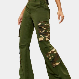 Flare Camo Cargo Pants