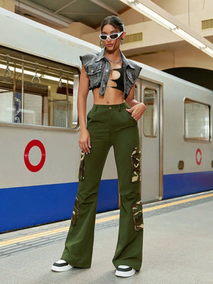 Flare Camo Cargo Pants