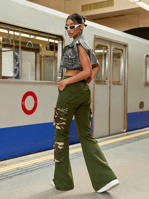 Flare Camo Cargo Pants