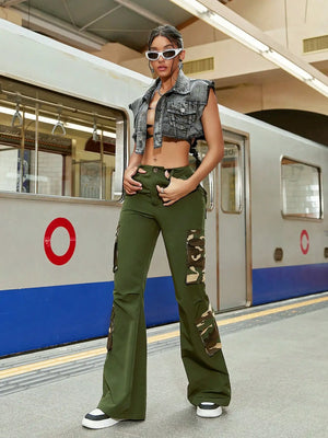 Flare Camo Cargo Pants