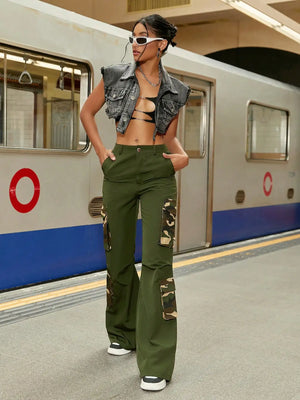 Flare Camo Cargo Pants